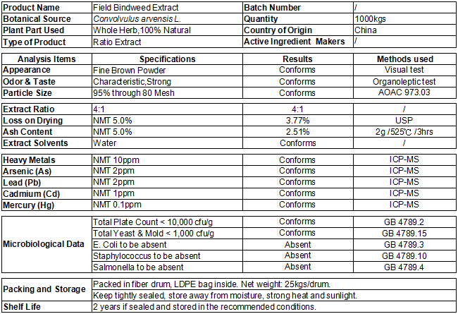 Extracto de enredadera de campo